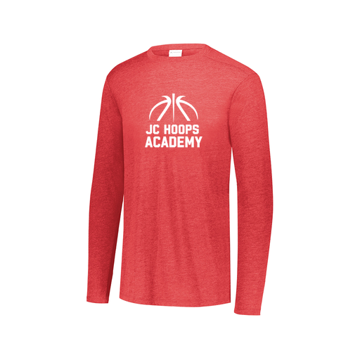 [FTLCUBRD-AXS-LOGO2] Decker Men's Tri-Blend T-Shirt - Long Sleeve (Adult XS, Red, Logo 2)