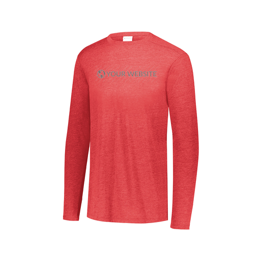 [FTLCUBRD-AXS-LOGO3] Decker Men's Tri-Blend T-Shirt - Long Sleeve (Adult XS, Red, Logo 3)